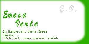 emese verle business card